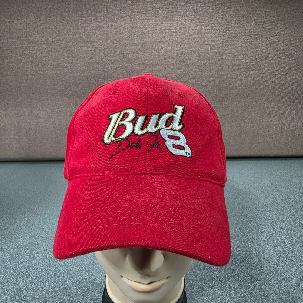 HeadShot Dale Earnhardt Jr #8 Bud Hat Mens OSFM Red Excellent NASCAR Cap